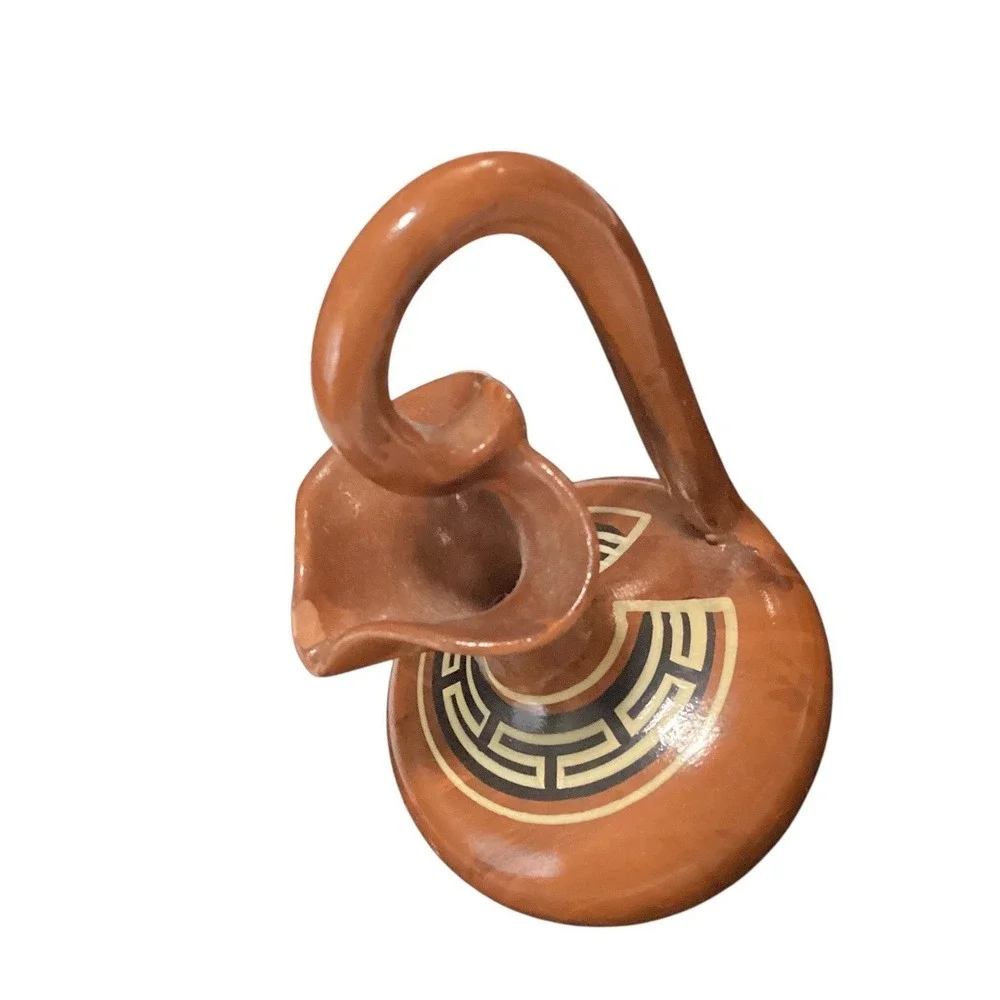 Vintage Zeus No 10 Greek Terracotta Pottery Hand Painted Pitcher Vase 5